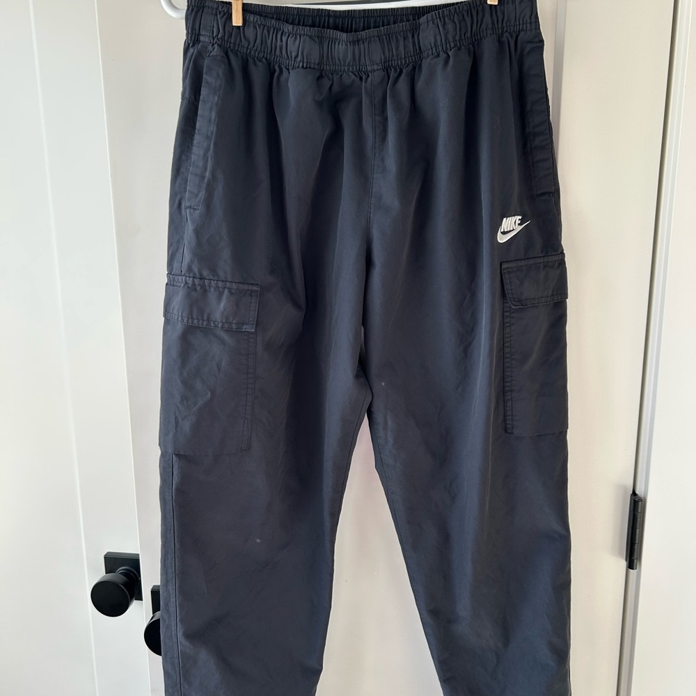 Nike Black Cargo Pants with White Logo